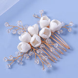 Crystal Golden Headpiece Wedding Hair Accessories Bride Jewelry