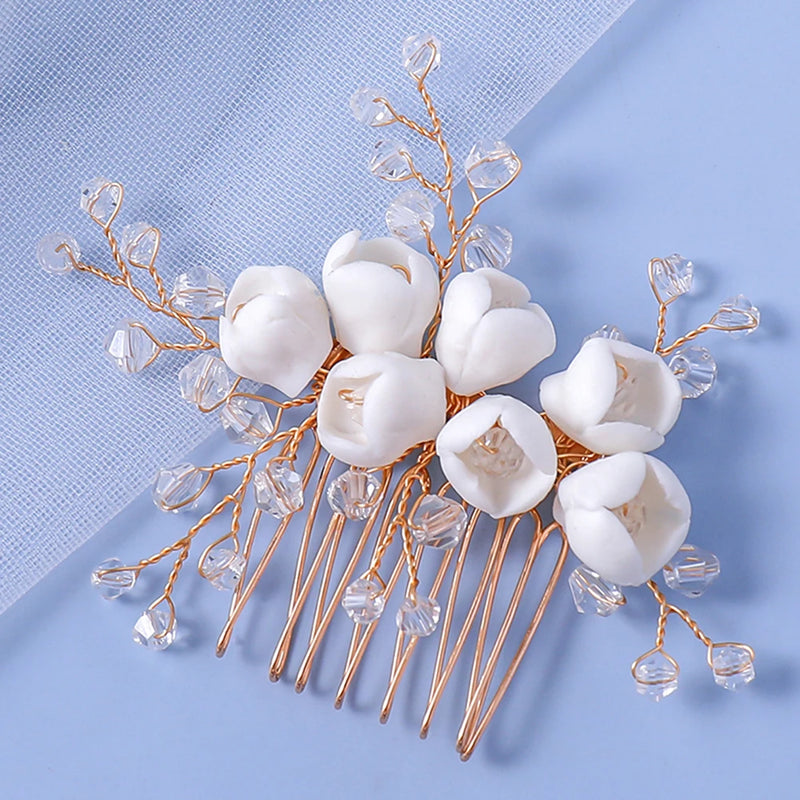 Crystal Golden Headpiece Wedding Hair Accessories Bride Jewelry
