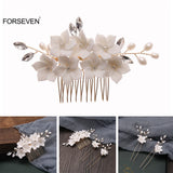 Fairy Flower Hair Combs Pearls Hair Sticks for Women