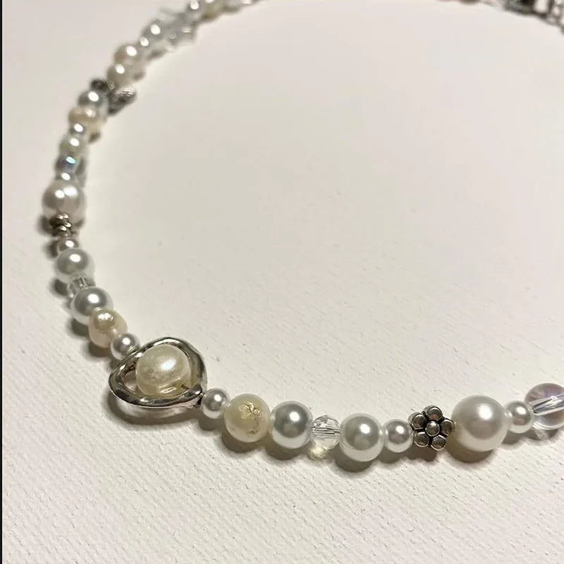 Fairy Pearls Beaded Fairycore Necklace Bead Choker Glass Beaded Necklace