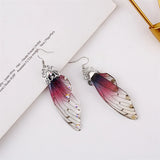 Fairy Wing Butterfly Earrings Clear Crystal Rhinestone Tassel