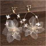 Fairy Sweet Silk Yarn hair clip earrings Bride hair clips for women barrettes