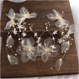 Fairy Sweet Silk Yarn hair clip earrings Bride hair clips for women barrettes