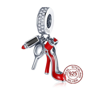 Princess Shoes & Castle Charm for Silver Bracelet