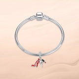 Princess Shoes & Castle Charm for Silver Bracelet