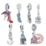 Princess Shoes & Castle Charm for Silver Bracelet