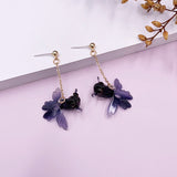 Transparent Resin Goldfish Drop Earrings with Acrylic Animal Koi Dangle