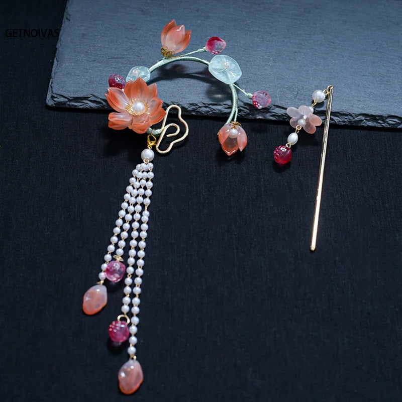 Chinese Style Fairy Tassel Hair Clip Bride Headdress Hairpin Hair Accessories