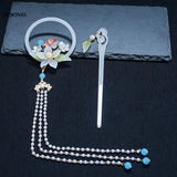 Chinese Style Fairy Tassel Hair Clip Bride Headdress Hairpin Hair Accessories