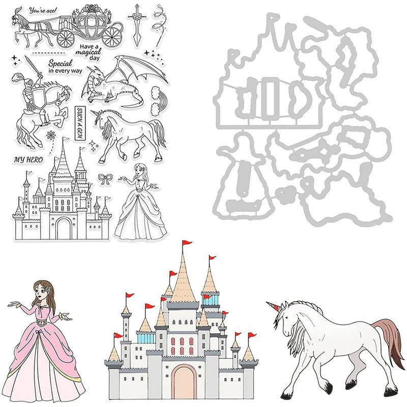 Fairytale Cut Dies and Stamp Set for DIY Scrapbook Album Wedding Invitation