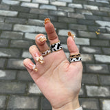 Animal Print Rings Sets Jewelry Accessory Woman Wedding Set