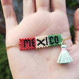 MEXICO Bracelets Stainless Steel Charm Tassel Flag Jewelry