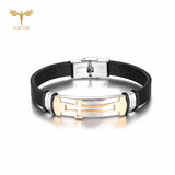 Faith Cross Leather Bracelet Stainless Steel Cuff