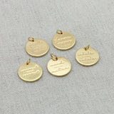 Faith over Fear Be still Delicate DIY Charm Disc Engraved Pendant