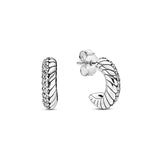 High-quality Helmet & Anchor Pave Serpentine Chain Crown Earrings