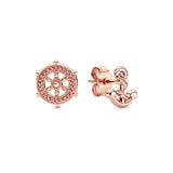 High-quality Helmet & Anchor Pave Serpentine Chain Crown Earrings