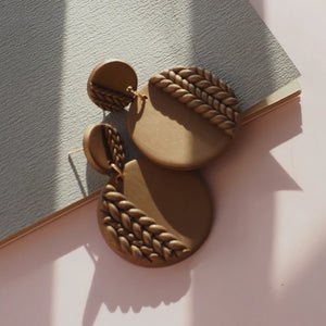 Braided Pattern Clay Earring Dangle Sets