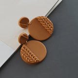 Braided Pattern Clay Earring Dangle Sets
