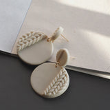 Braided Pattern Clay Earring Dangle Sets