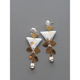 Ethic Brass Metal Dangle Pendant Statement Earrings