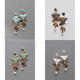 Ethic Brass Metal Dangle Pendant Statement Earrings