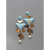 Ethic Brass Metal Dangle Pendant Statement Earrings