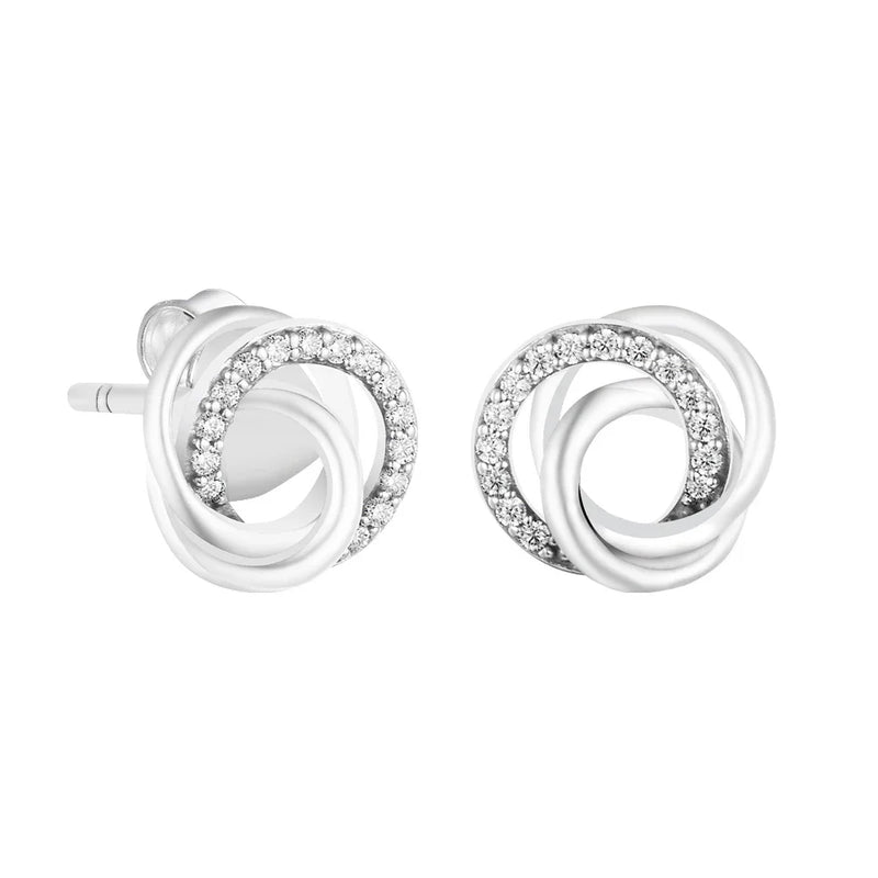 Family Always Encircled Stud Earrings Crystals Gift For Lover
