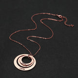 Personalized Family Name Necklace Circles Pendant 18K Stainless Steel Mom Namepl