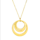 Personalized Family Name Necklace Circles Pendant 18K Stainless Steel Mom Namepl