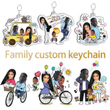 Family Photo Keychain Personalized Pendant Baby Mom Dad Child