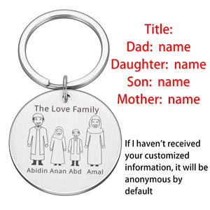 Personalized Dad Keychain Gift Love Key Ring Pendant