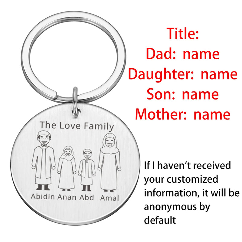 Personalized Dad Keychain Gift Love Key Ring Pendant