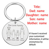 Personalized Dad Keychain Gift Love Key Ring Pendant