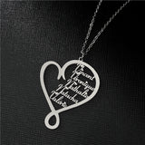 Family Name Necklaces Stainless Steel Personalized Heart Pendant