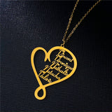 Family Name Necklaces Stainless Steel Personalized Heart Pendant