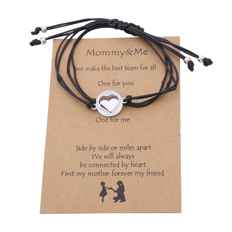 Family Friendship Couple Bracelet Women Charm Adjustable Heart Sister Jewelry