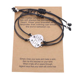 Family Friendship Couple Bracelet Women Charm Adjustable Heart Sister Jewelry