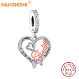 925 Sterling Silver Family Gift Beads Charms for Bracelet Necklace Jewelry Women