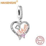 925 Sterling Silver Family Gift Beads Charms for Bracelet Necklace Jewelry Women
