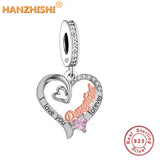 925 Sterling Silver Family Gift Beads Charms for Bracelet Necklace Jewelry Women