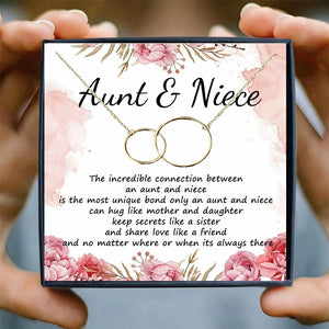 Aunt-Niece Infinity Double Circles Necklace, Family Chain Jewelry