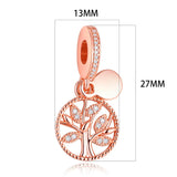 Family Heritage Dangle Charm Rose Beads For Jewelry Making Fit Bracelet Women