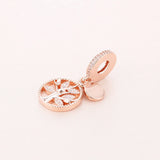 Family Heritage Dangle Charm Rose Beads For Jewelry Making Fit Bracelet Women