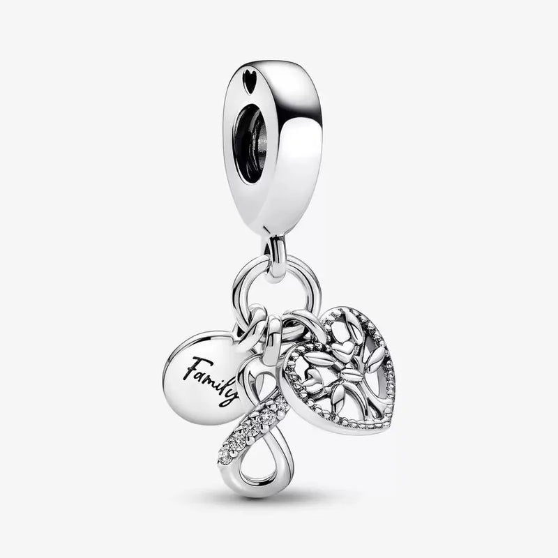Family Infinity Triple Dangle Charm for Bracelet & Bangle