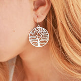 Family Jewelry Round Earring Stainless Steel Silver Hoop Holiday Gift
