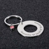 Family Keychain Birthstone Customization Keychains Mother Kids Name Key Chain