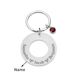 Family Keychain Birthstone Customization Keychains Mother Kids Name Key Chain