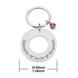 Family Keychain Birthstone Customization Keychains Mother Kids Name Key Chain