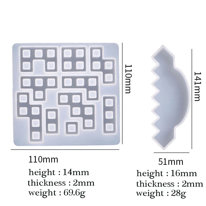 Kids Puzzle Building Blocks Silicone Mold DIY Gift Family Game