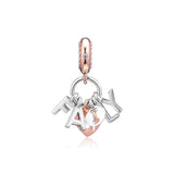 Family Letters Dangle Charm 925 Sterling Silver Beads for Bracelet DIY Jewelry
